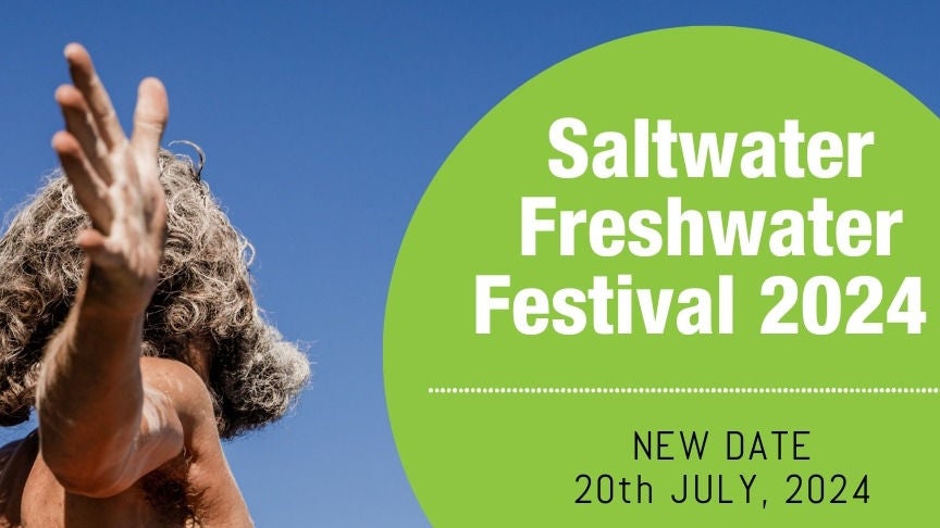 A promo advertising the new date for the 2024 Saltwater Freshwater Festival.